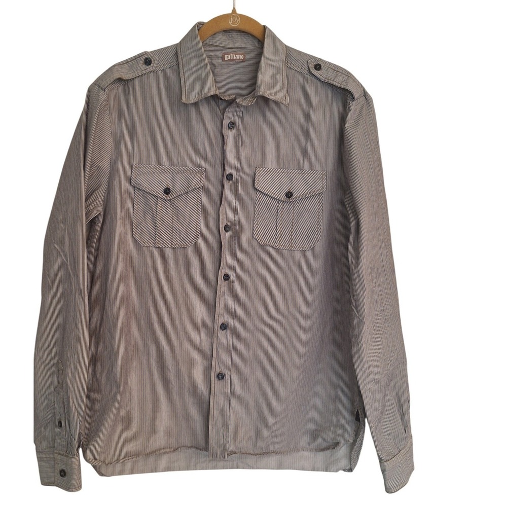 John Galliano Multicolor Button Up Long Sleeve Shirt made Italy-‎ Size 36/50 M